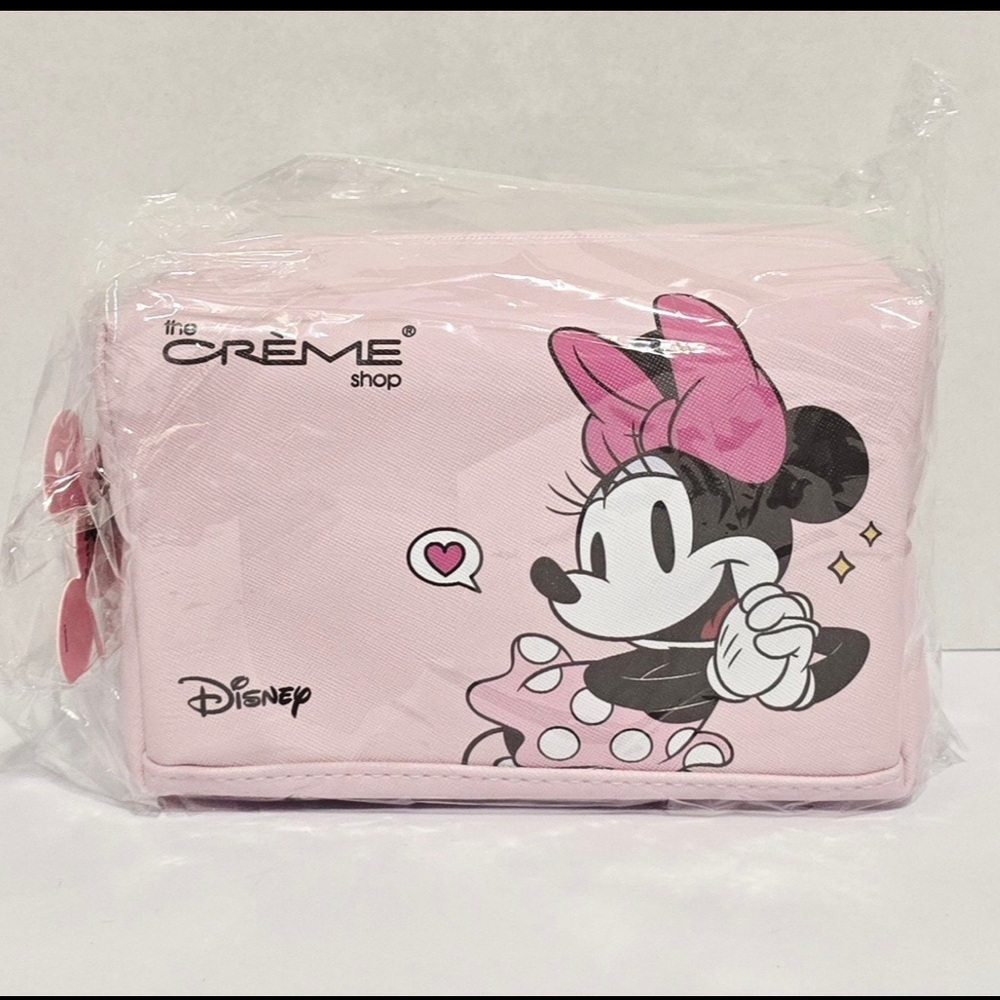 NWT The Crème Shop Pink Mickey & Minnie Mouse Cosmetic Bag Limited Edition NWT